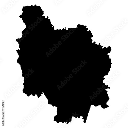 Bourgogne black map on white background vector