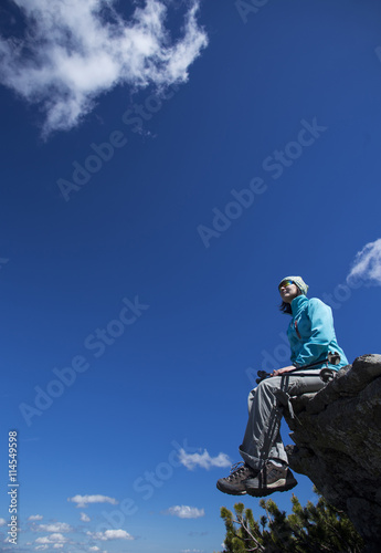 Summer hiking in the mountains.