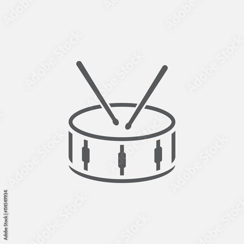 snare drum line icon, vector illustration