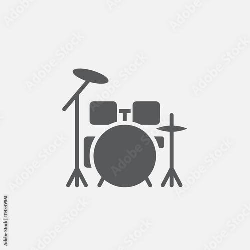drum kit icon, vector illustration