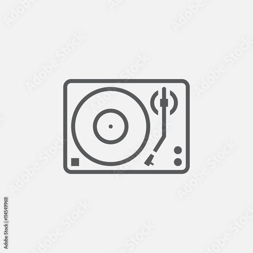 Turntable line icon, vector illustration