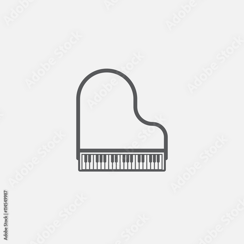 grand piano line icon, vector illustration