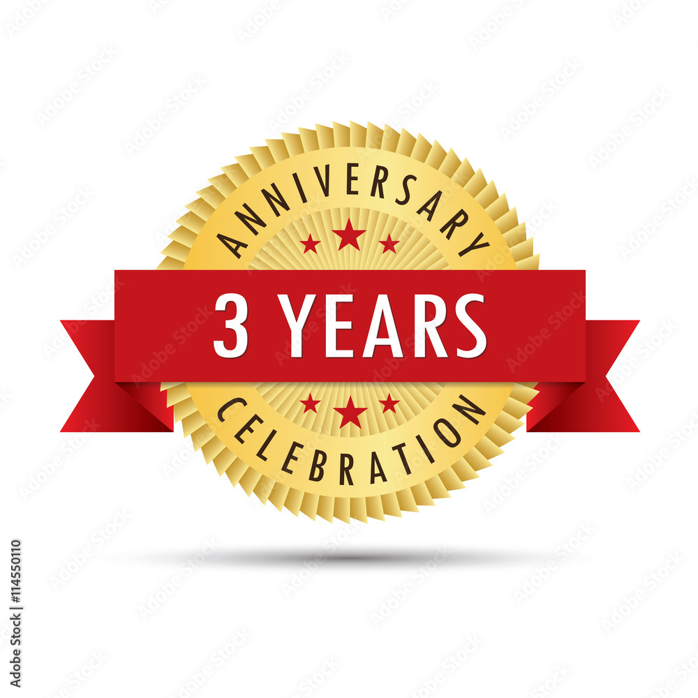 Fotografie Three years anniversary celebration icon logo