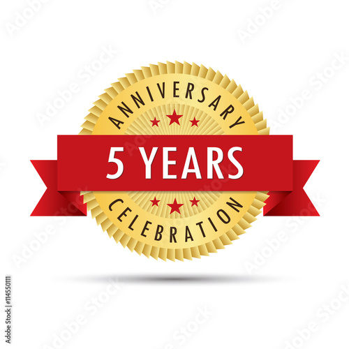 Five years anniversary celebration icon logo