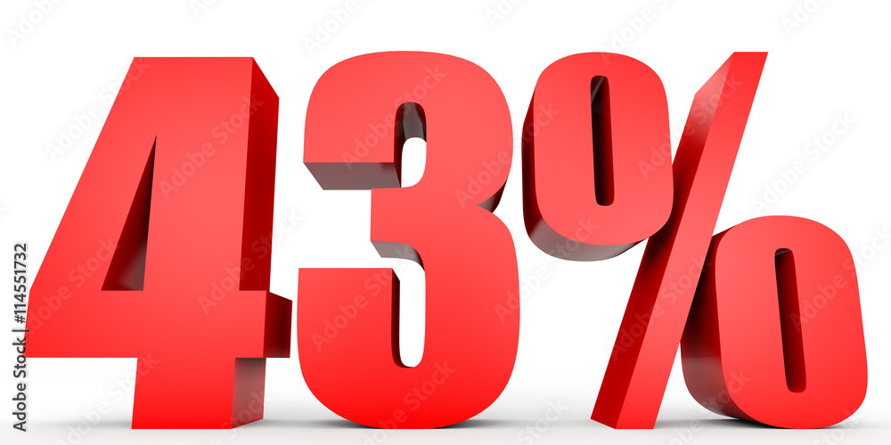 Discount 43 percent off. 3D illustration. Discount 43 percent off. 3D illustration.