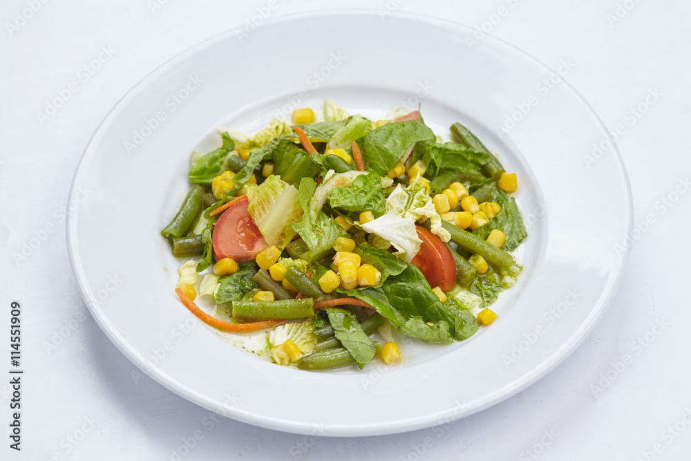 salad on the white background