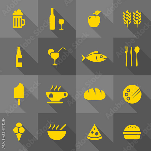 Vector Flat Icon Set - Gastronomy

