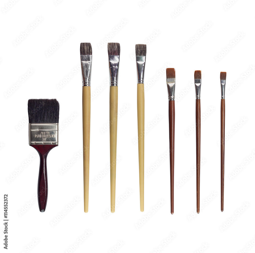 Naklejka premium Brushes paints, isolated on white background