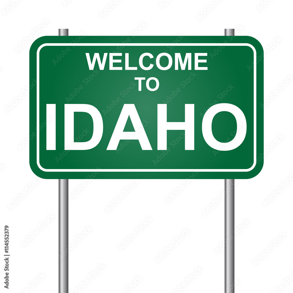 Welcome to State of Idaho, green signal vector Welcome to State of Idaho, green signal vector