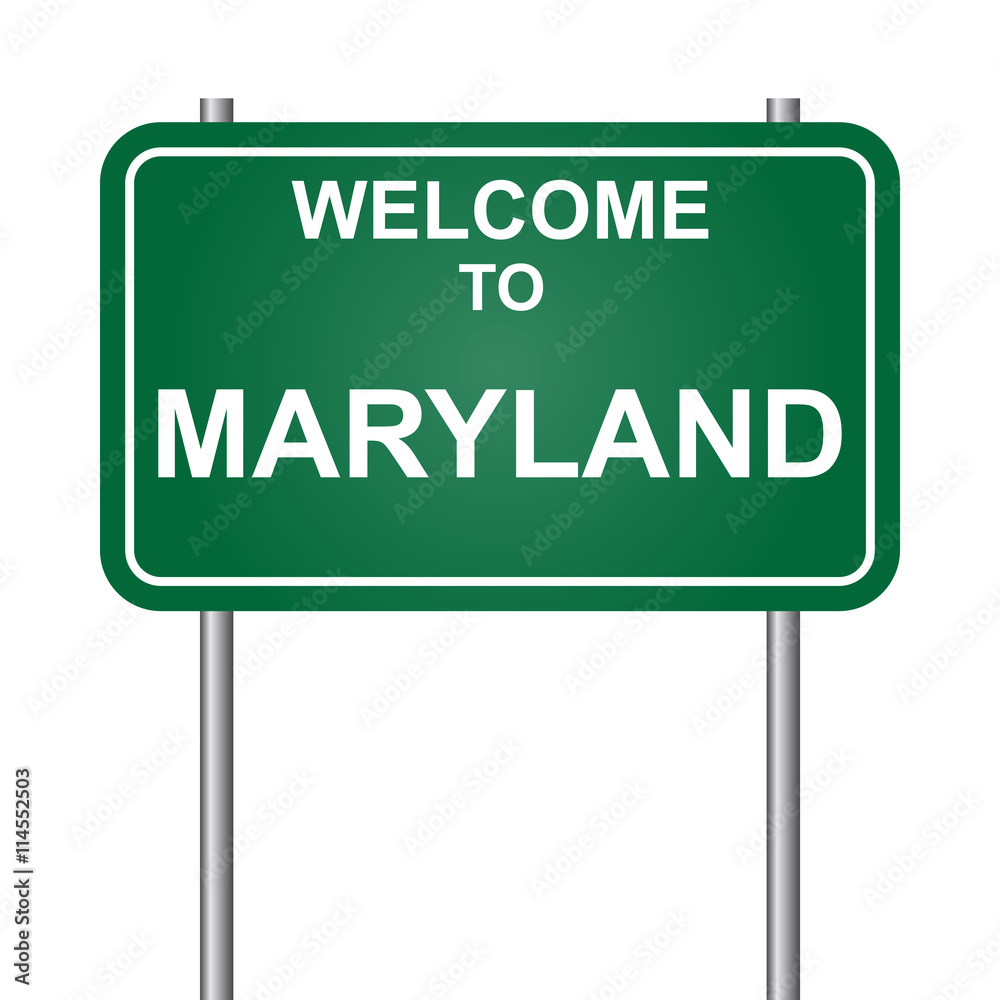 Welcome to State of Maryland, green signal vector Welcome to State of Maryland, green signal vector