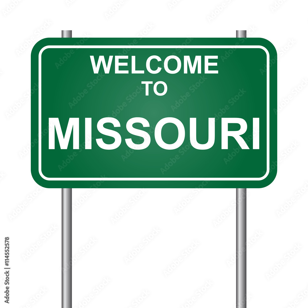 Welcome to State of Missouri, green signal vector Welcome to State of Missouri, green signal vector