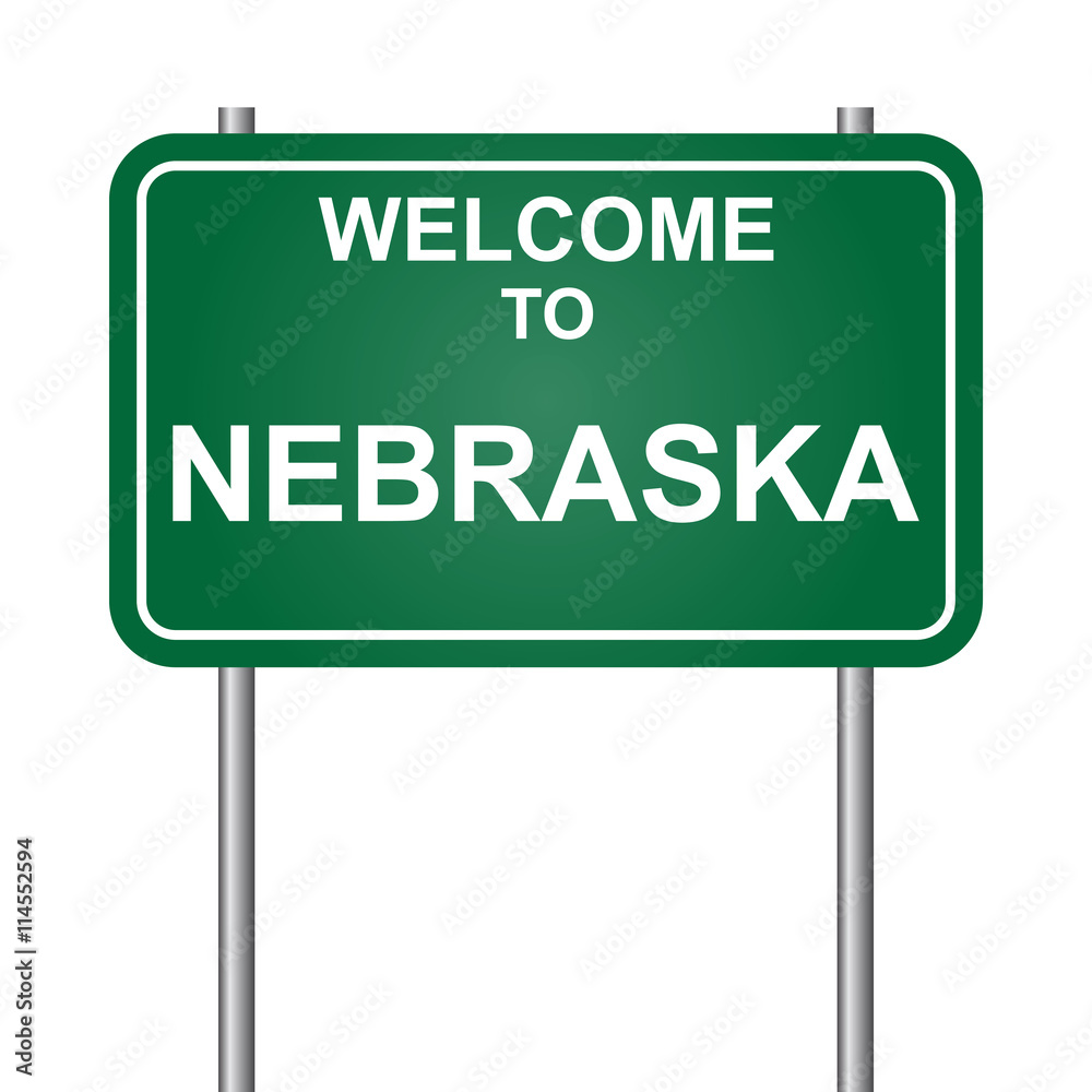 Welcome to State of Nebraska, green signal vector Welcome to State of Nebraska, green signal vector