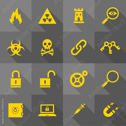 Vector Flat Icon Set - Security

