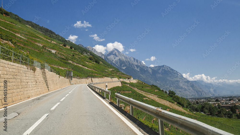 Switzerland roads, vineyards