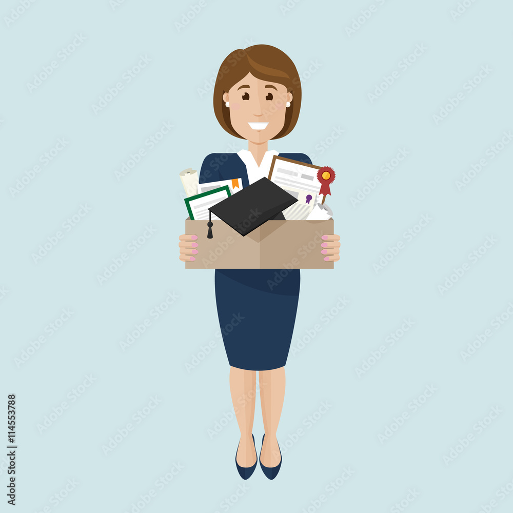 Businesswoman move to the new work place Businesswoman move to the new work place