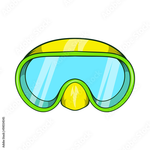 Goggles for diving icon, cartoon style