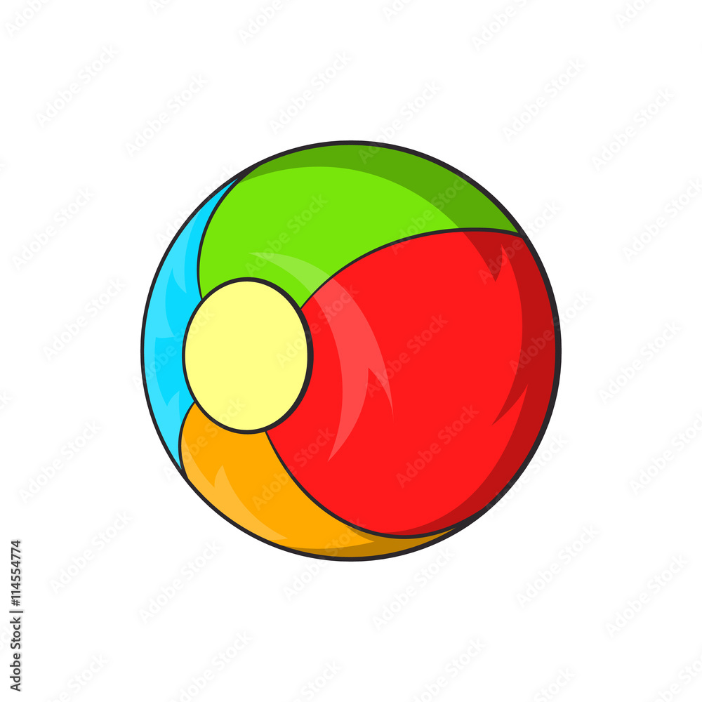 Children ball icon, cartoon style