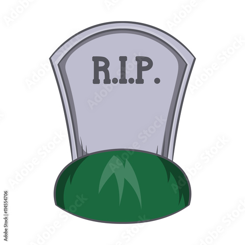 Grave rip icon, cartoon style