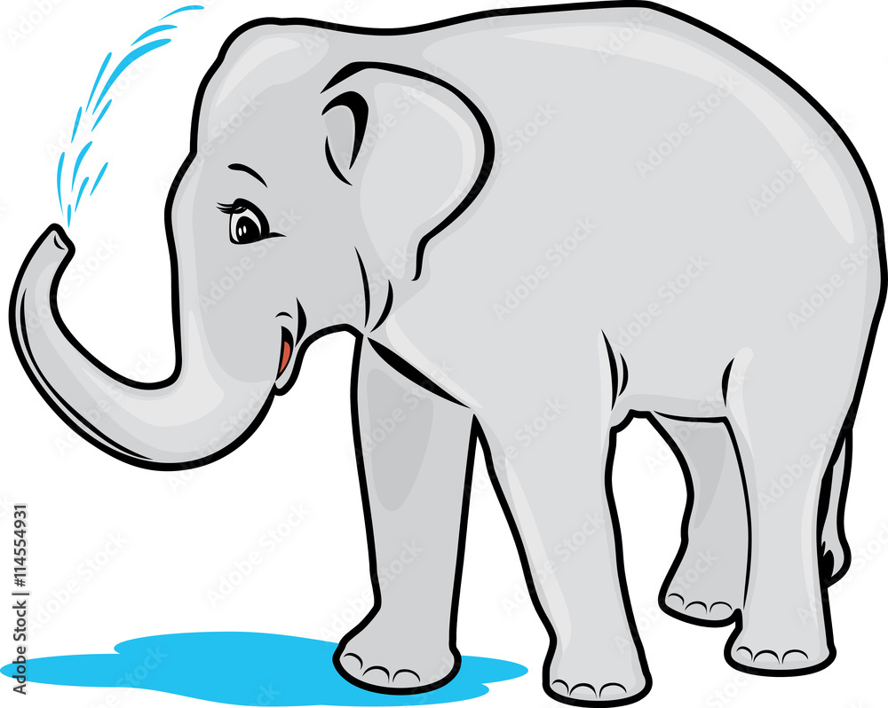Fototapeta premium Elephant bathing