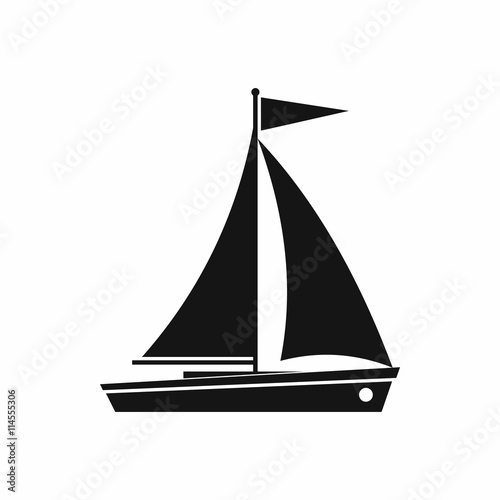 Fototapeta Naklejka Na Ścianę i Meble -  Yacht icon, simple style