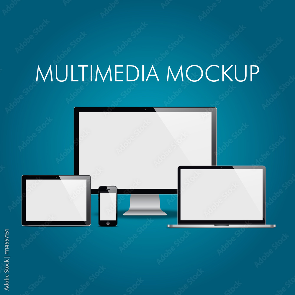 Multimedia Mockup Vector Design Multimedia Mockup Vector Design