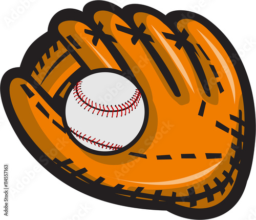 Baseball Glove Ball Retro