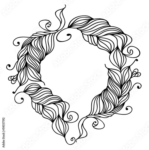 abstract wave hair wreath frame