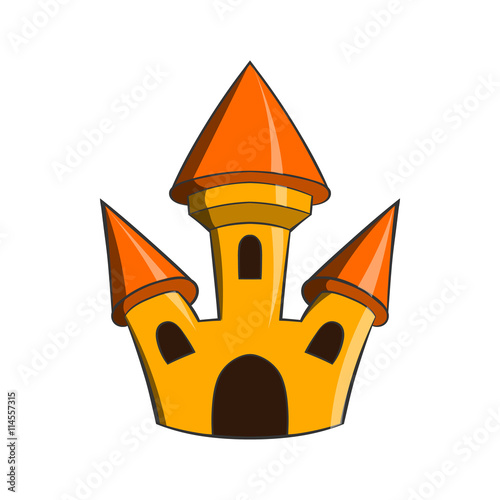Castle icon in cartoon style