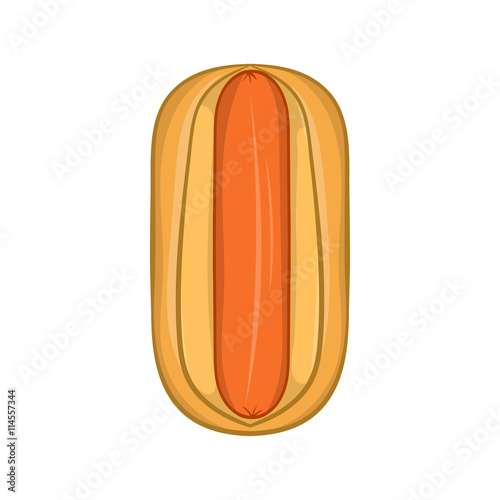 Hotdog icon in cartoon style