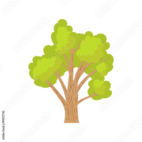 Green tree icon  cartoon style