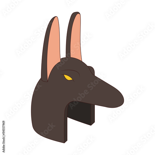 Anubis head icon in cartoon style