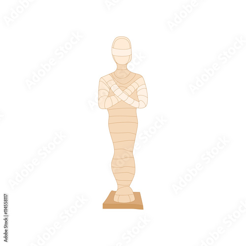 Egyptian mummy icon in cartoon style