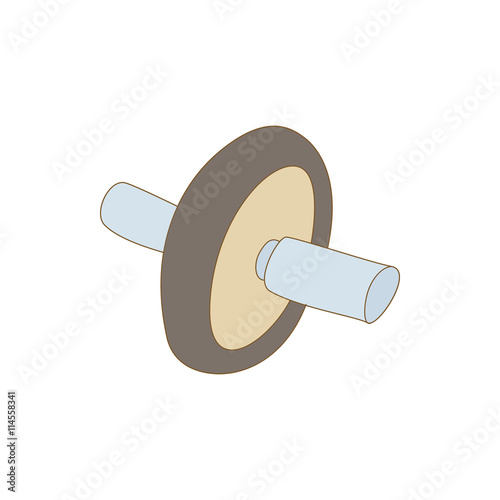 Roller press icon, cartoon style