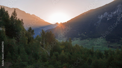 French Alps, Vanoise mountains at sunrise