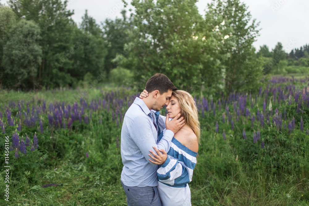 loving couple embracing each other in nature loving couple embracing each other in nature