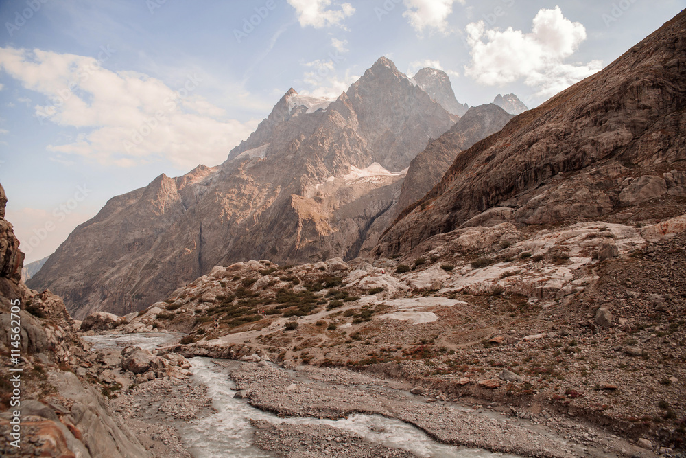 Mountain peaks in French Alps, Ecrins, France Mountain peaks in French Alps, Ecrins, France