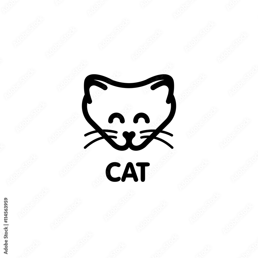 Kitty Vector Icon. Cat symbol isolated on background Stock Vector