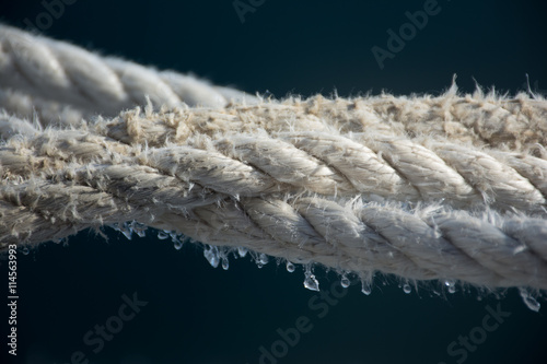 Ropes of a sailing ship agains the sky in West Greenland © tobiasbrehm