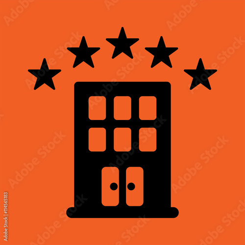 food dinning kitchen menu restaurant travel black icon simple on orange background