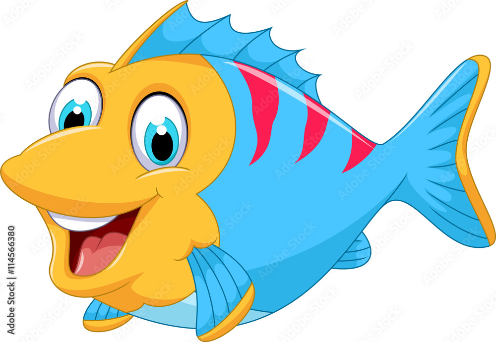 Fototapeta premium cute fish cartoon for you design