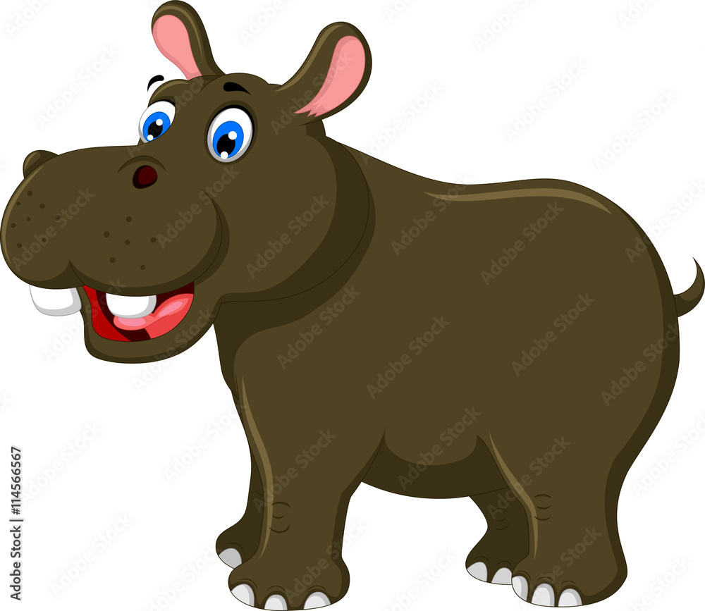 cute hippo cartoon for you design