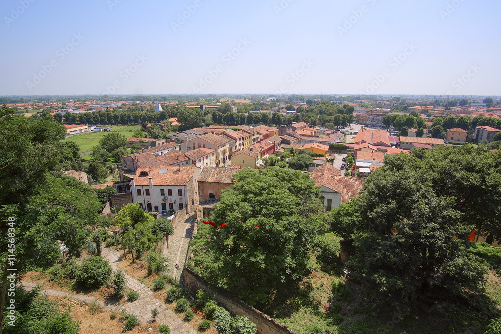 Monselice, Italy, June, 23, 2016: panorama with a view of Monselice region, Italy