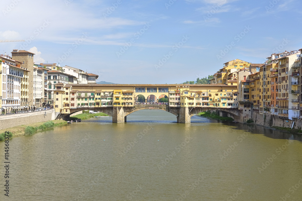 Florence, Italy, June, 25, 2016:  bridge from Amo river in Florence, Italy