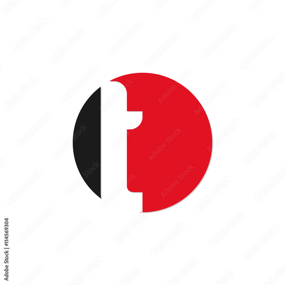 initial letter circle logo red initial letter circle logo red