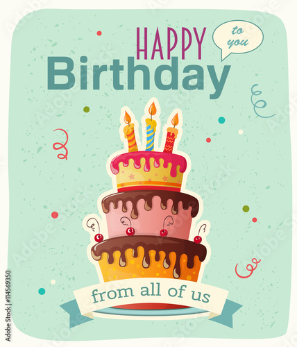 birthday card with cake