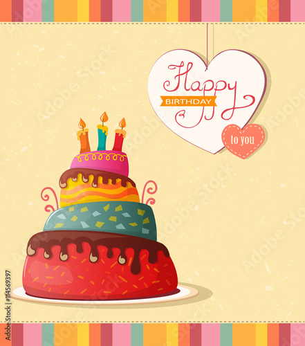 birthday card with cake