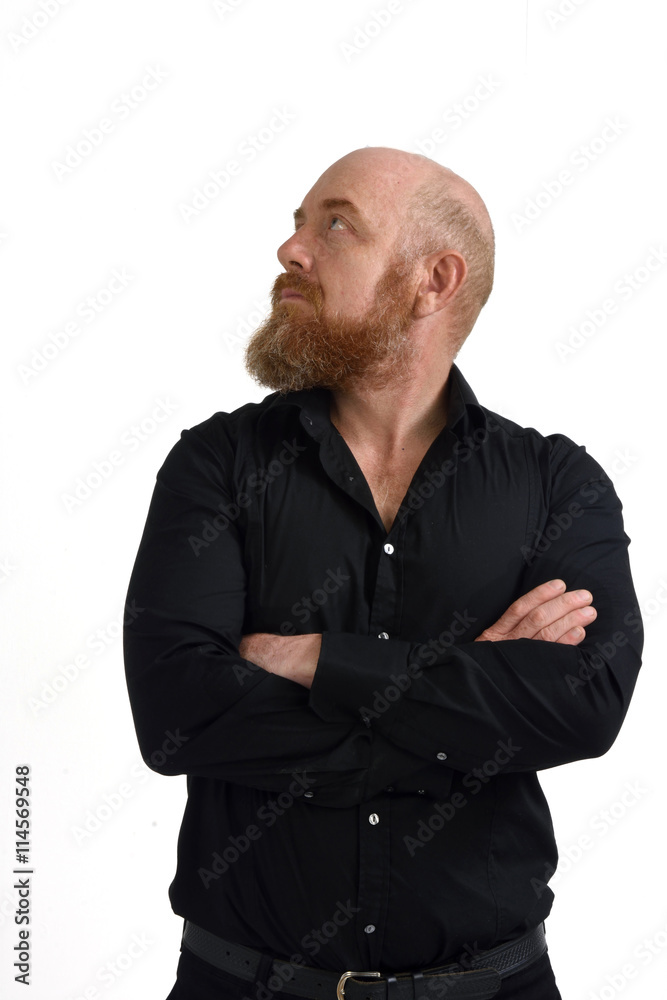 Redheaded man isolated with white background, Redheaded man isolated with white background,