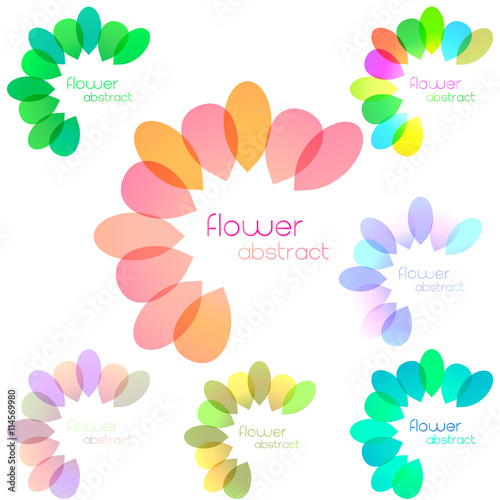 Abstract colorful flower icon set,  illustrations