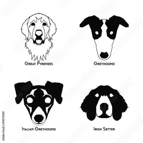 Set of dog silhouettes