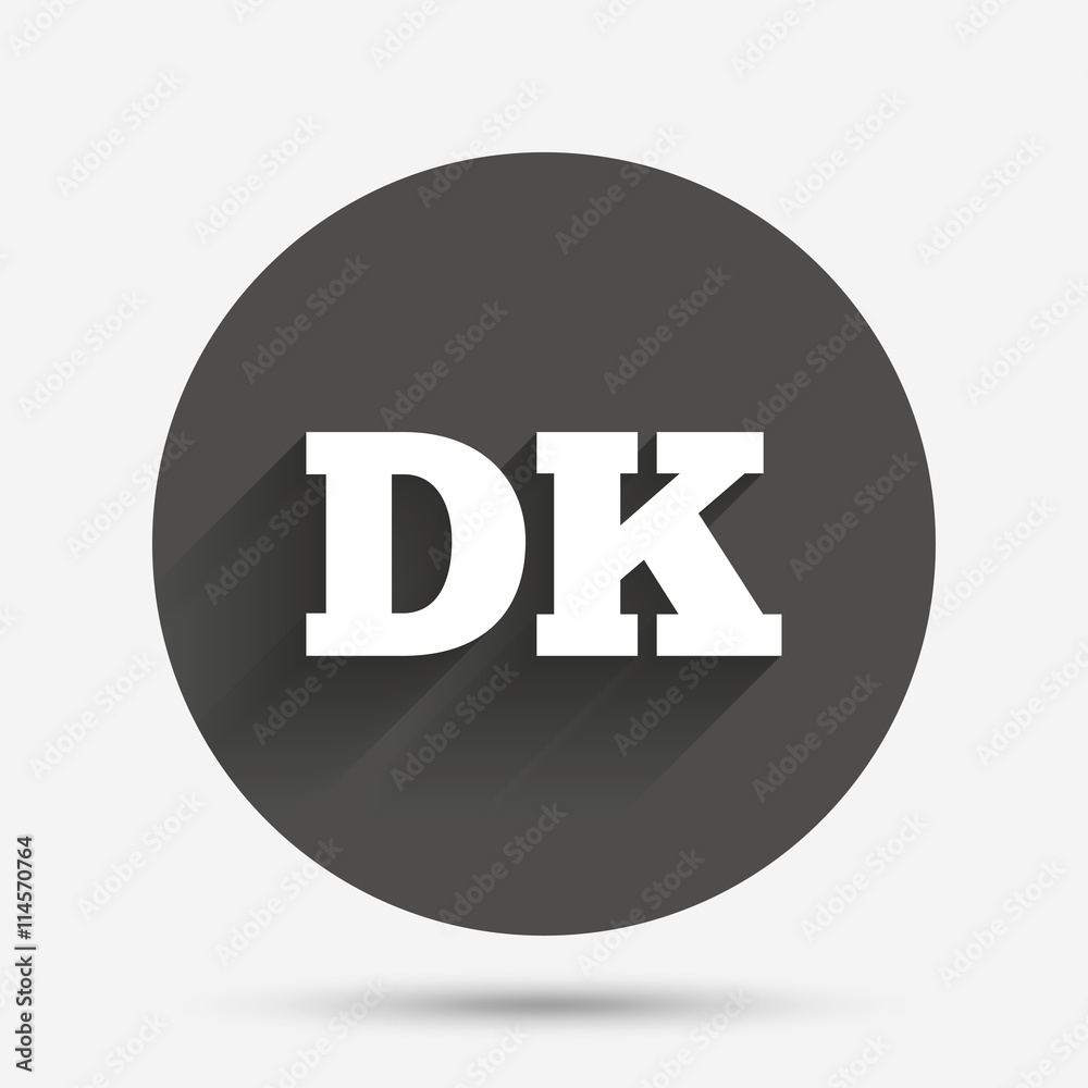 Denmark language sign icon. DK translation. Denmark language sign icon. DK translation.